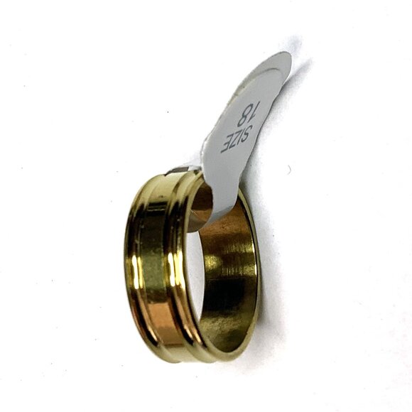 🆕 Stainless Steel Gold tone Ring size 18 NEW Jewelry Accessories Fashion Design - Picture 4 of 4
